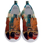 London England Bridge Europe Buildings Architecture Vintage Retro Town City Kids  Velcro No Lace Shoes