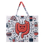 Health Gut Health Intestines Colon Body Liver Human Lung Junk Food Pizza Zipper Large Tote Bag