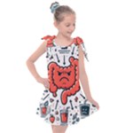 Health Gut Health Intestines Colon Body Liver Human Lung Junk Food Pizza Kids  Tie Up Tunic Dress