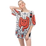 Health Gut Health Intestines Colon Body Liver Human Lung Junk Food Pizza Oversized Chiffon Top