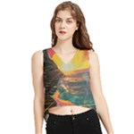 Pretty Art Nice V-Neck Cropped Tank Top