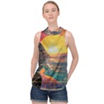 Pretty Art Nice High Neck Satin Top