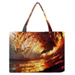 Wave Art Mood Water Sea Beach Zipper Medium Tote Bag