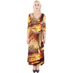 Wave Art Mood Water Sea Beach Quarter Sleeve Wrap Maxi Dress