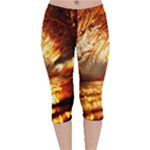 Wave Art Mood Water Sea Beach Velvet Capri Leggings 