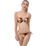 Wave Art Mood Water Sea Beach Twist Bandeau Bikini Set