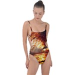 Wave Art Mood Water Sea Beach Tie Strap One Piece Swimsuit