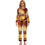 Wave Art Mood Water Sea Beach Womens  Long Sleeve Lightweight Pajamas Set