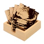 Wave Art Mood Water Sea Beach Bamboo Coaster Set