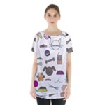 Cat Dog Pet Doodle Cartoon Sketch Cute Kitten Kitty Animal Drawing Pattern Skirt Hem Sports Top