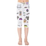 Cat Dog Pet Doodle Cartoon Sketch Cute Kitten Kitty Animal Drawing Pattern Kids  Capri Leggings 