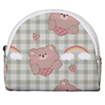 Bear Cartoon Pattern Strawberry Rainbow Nature Animal Cute Design Horseshoe Style Canvas Pouch