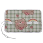 Bear Cartoon Pattern Strawberry Rainbow Nature Animal Cute Design Pen Storage Case (S)