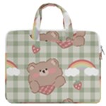 Bear Cartoon Pattern Strawberry Rainbow Nature Animal Cute Design MacBook Pro 13  Double Pocket Laptop Bag