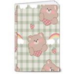 Bear Cartoon Pattern Strawberry Rainbow Nature Animal Cute Design 8  x 10  Hardcover Notebook