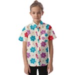 Abstract Art Pattern Colorful Artistic Flower Nature Spring Kids  Short Sleeve Shirt
