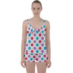 Abstract Art Pattern Colorful Artistic Flower Nature Spring Tie Front Two Piece Tankini