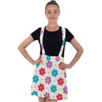 Abstract Art Pattern Colorful Artistic Flower Nature Spring Velvet Suspender Skater Skirt