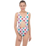 Abstract Art Pattern Colorful Artistic Flower Nature Spring Center Cut Out Swimsuit
