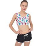 Abstract Art Pattern Colorful Artistic Flower Nature Spring V-Back Sports Bra