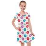 Abstract Art Pattern Colorful Artistic Flower Nature Spring Kids  Cross Web Dress