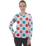 Abstract Art Pattern Colorful Artistic Flower Nature Spring Women s Long Sleeve Raglan T-Shirt