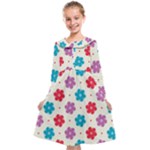 Abstract Art Pattern Colorful Artistic Flower Nature Spring Kids  Midi Sailor Dress