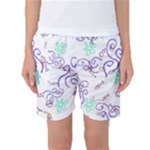 Fish Lilies Sea Aquatic Flowers Algae Bubble Animal Wildlife Nature Ocean Women s Basketball Shorts