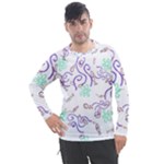 Fish Lilies Sea Aquatic Flowers Algae Bubble Animal Wildlife Nature Ocean Men s Pique Long Sleeve T-Shirt