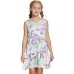 Fish Lilies Sea Aquatic Flowers Algae Bubble Animal Wildlife Nature Ocean Kids  Sleeveless Tiered Mini Dress