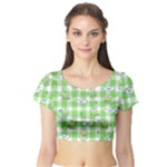 Frog Cartoon Pattern Cloud Animal Cute Seamless Short Sleeve Crop Top