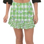 Frog Cartoon Pattern Cloud Animal Cute Seamless Fishtail Mini Chiffon Skirt