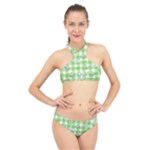 Frog Cartoon Pattern Cloud Animal Cute Seamless High Neck Bikini Set