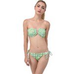 Frog Cartoon Pattern Cloud Animal Cute Seamless Twist Bandeau Bikini Set