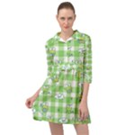 Frog Cartoon Pattern Cloud Animal Cute Seamless Mini Skater Shirt Dress