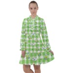 Frog Cartoon Pattern Cloud Animal Cute Seamless All Frills Chiffon Dress