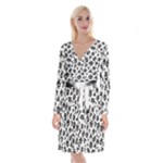 Bacteria Virus Monster Pattern Long Sleeve Velvet Front Wrap Dress