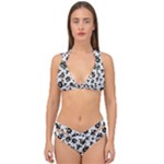 Bacteria Virus Monster Pattern Double Strap Halter Bikini Set