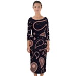 Background Beautiful Decorative Wallpaper Decor Backdrop Digital Graphic Design Trends Unique Style Quarter Sleeve Midi Bodycon Dress