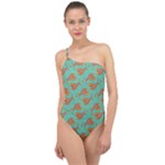 Cute Fish Underwater Sea Ocean Nature Aquarium Goldfish Marine Water Classic One Shoulder Swimsuit