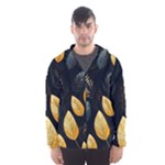 Gold Yellow Leaves Fauna Dark Background Dark Black Background Black Nature Forest Texture Wall Wall Men s Hooded Windbreaker