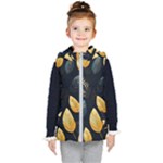 Gold Yellow Leaves Fauna Dark Background Dark Black Background Black Nature Forest Texture Wall Wall Kids  Hooded Puffer Vest