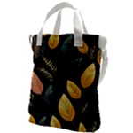 Gold Yellow Leaves Fauna Dark Background Dark Black Background Black Nature Forest Texture Wall Wall Canvas Messenger Bag