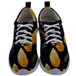 Gold Yellow Leaves Fauna Dark Background Dark Black Background Black Nature Forest Texture Wall Wall Mens Athletic Shoes