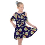 Fish Abstract Animal Art Nature Texture Water Pattern Marine Life Underwater Aquarium Aquatic Kids  Shoulder Cutout Chiffon Dress