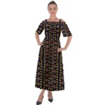 Background Art Pattern Design Shoulder Straps Boho Maxi Dress 
