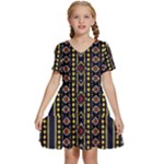 Background Art Pattern Design Kids  Short Sleeve Tiered Mini Dress