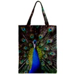 Peacock Bird Feathers Pheasant Nature Animal Texture Pattern Zipper Classic Tote Bag