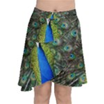 Peacock Bird Feathers Pheasant Nature Animal Texture Pattern Chiffon Wrap Front Skirt