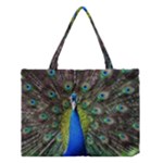 Peacock Bird Feathers Pheasant Nature Animal Texture Pattern Medium Tote Bag